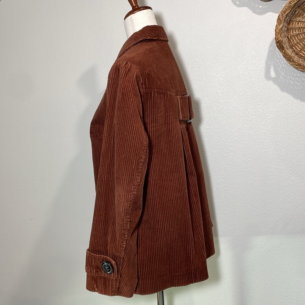 Rust/Brown Corduroy Large Button Swing Jacket Size Small - Picture 6 of 16